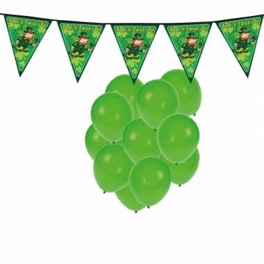 Feestartikelen st. patricks day incl. ballonnen en feestslinger