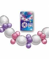 Boog guirlande roze en paars 2 meter