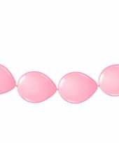 Lichtroze ballonnen slinger 3 meter