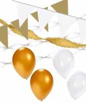 Wit gouden feest versiering pakket xl