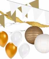 Wit gouden feest versiering pakket xxl