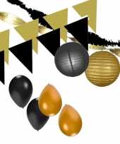 Zwart gouden feest versiering pakket xxl